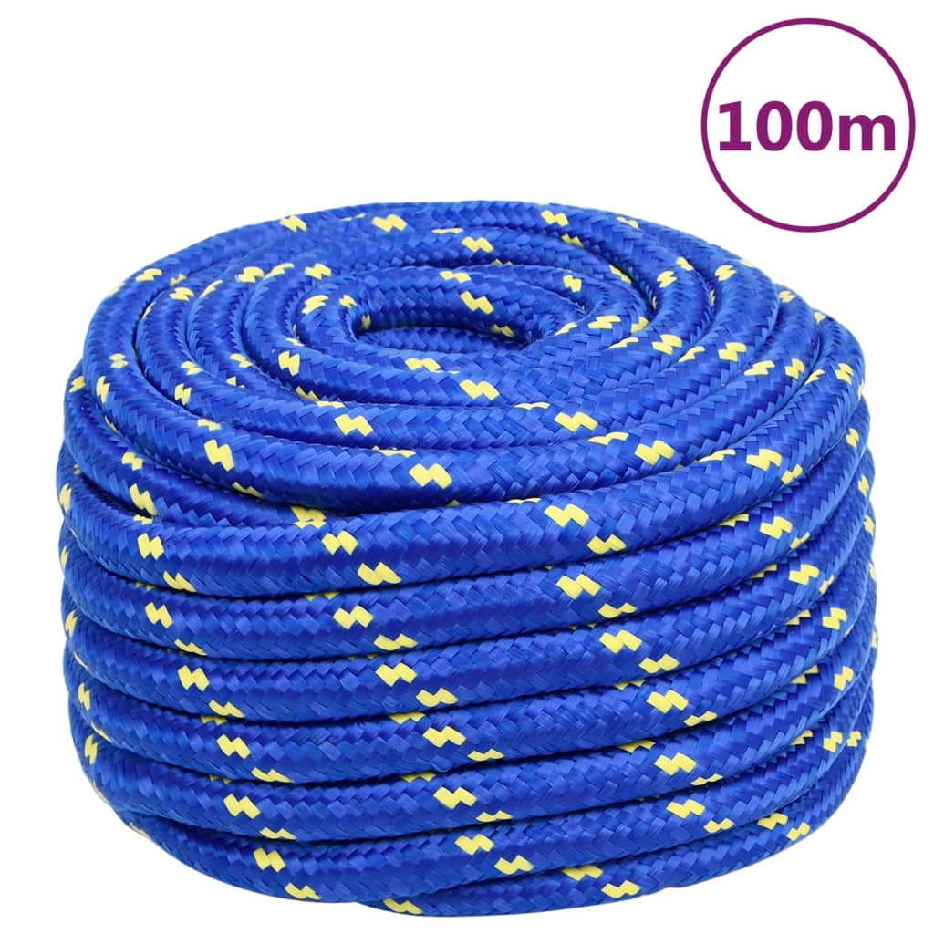 Vidaxl corde de bateau 20 mm 100 m polypropylène bleu