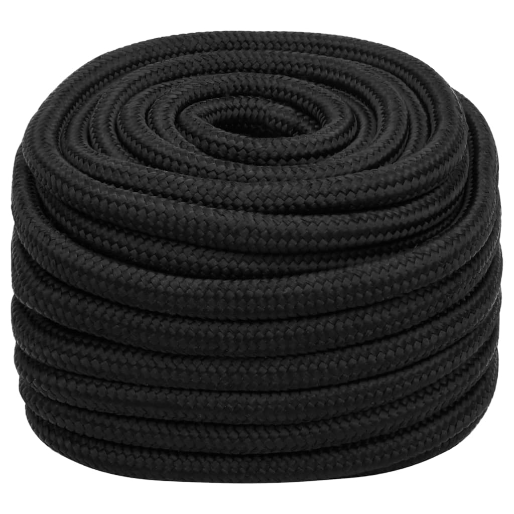 Vidaxl corde de bateau 20 mm 50 m polypropylène noir