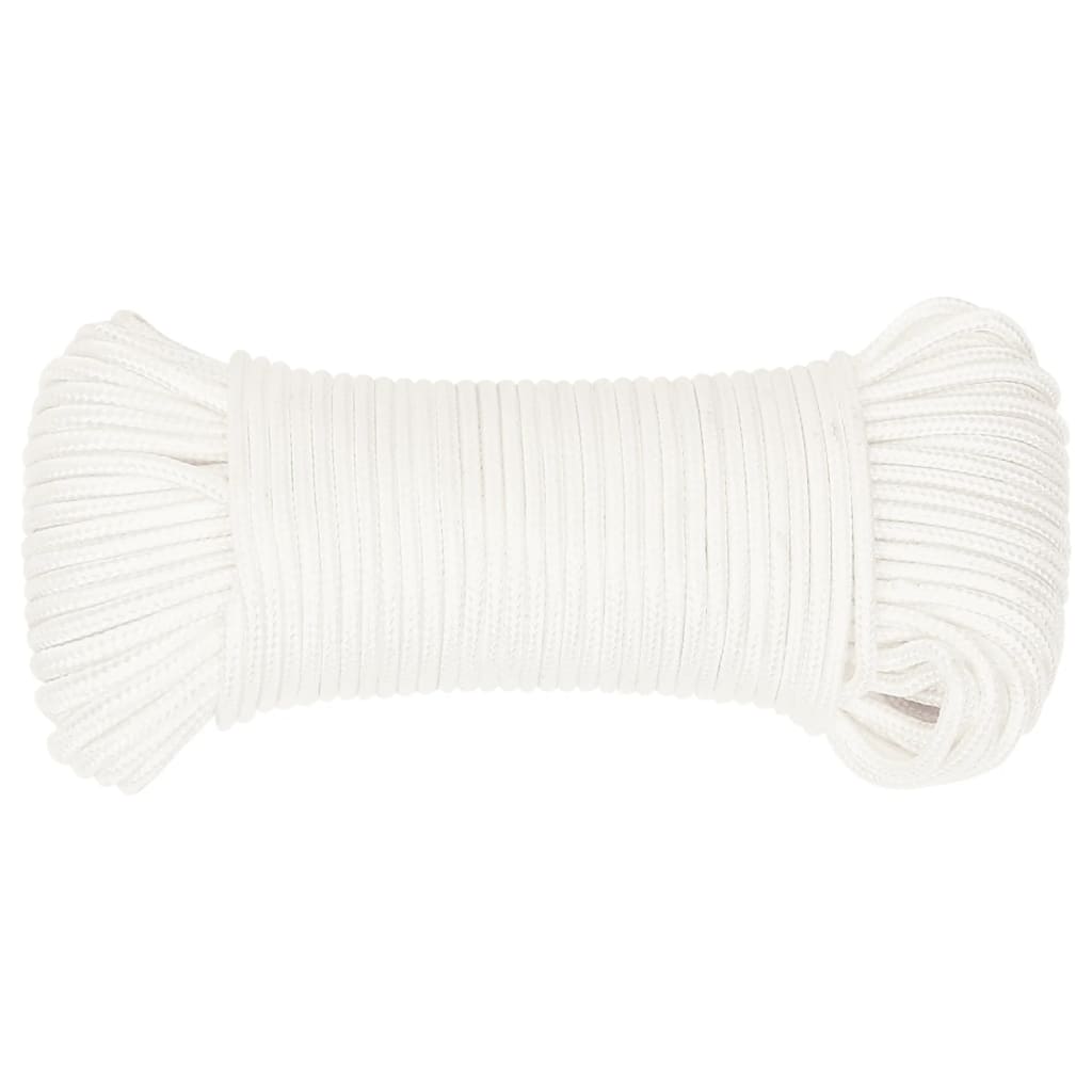 Vidaxl corde de bateau 4 mm 25 m polypropylène solide blanc
