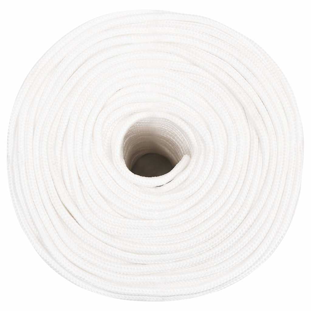 Vidaxl corde de bateau 6 mm 100 m polypropylène solide blanc