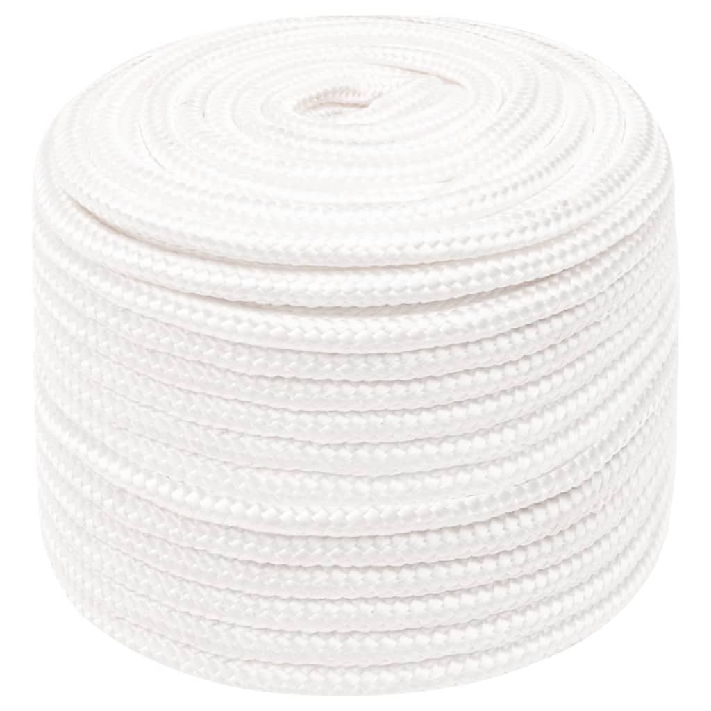 Vidaxl corde de bateau 12 mm 25 m polypropylène solide blanc