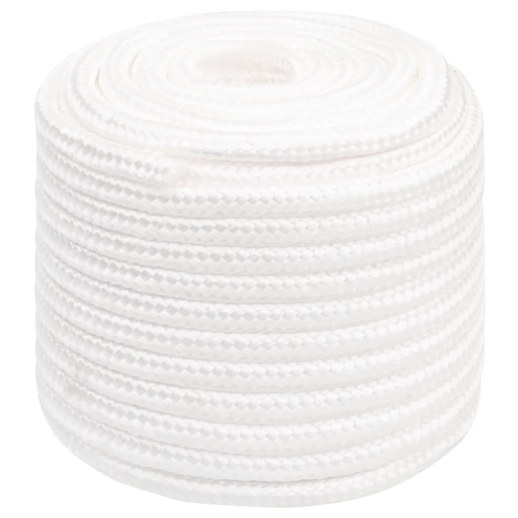Vidaxl corde de bateau 16 mm 50 m polypropylène solide blanc