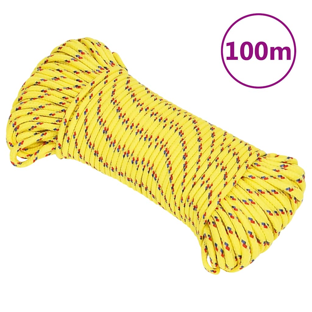 Vidaxl corde de bateau 5 mm 100 m polypropylène jaune