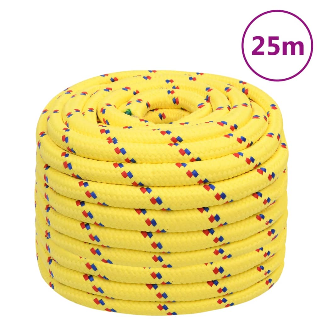 Vidaxxl corde de bateau 20 mm 25 m polypropylène jaune