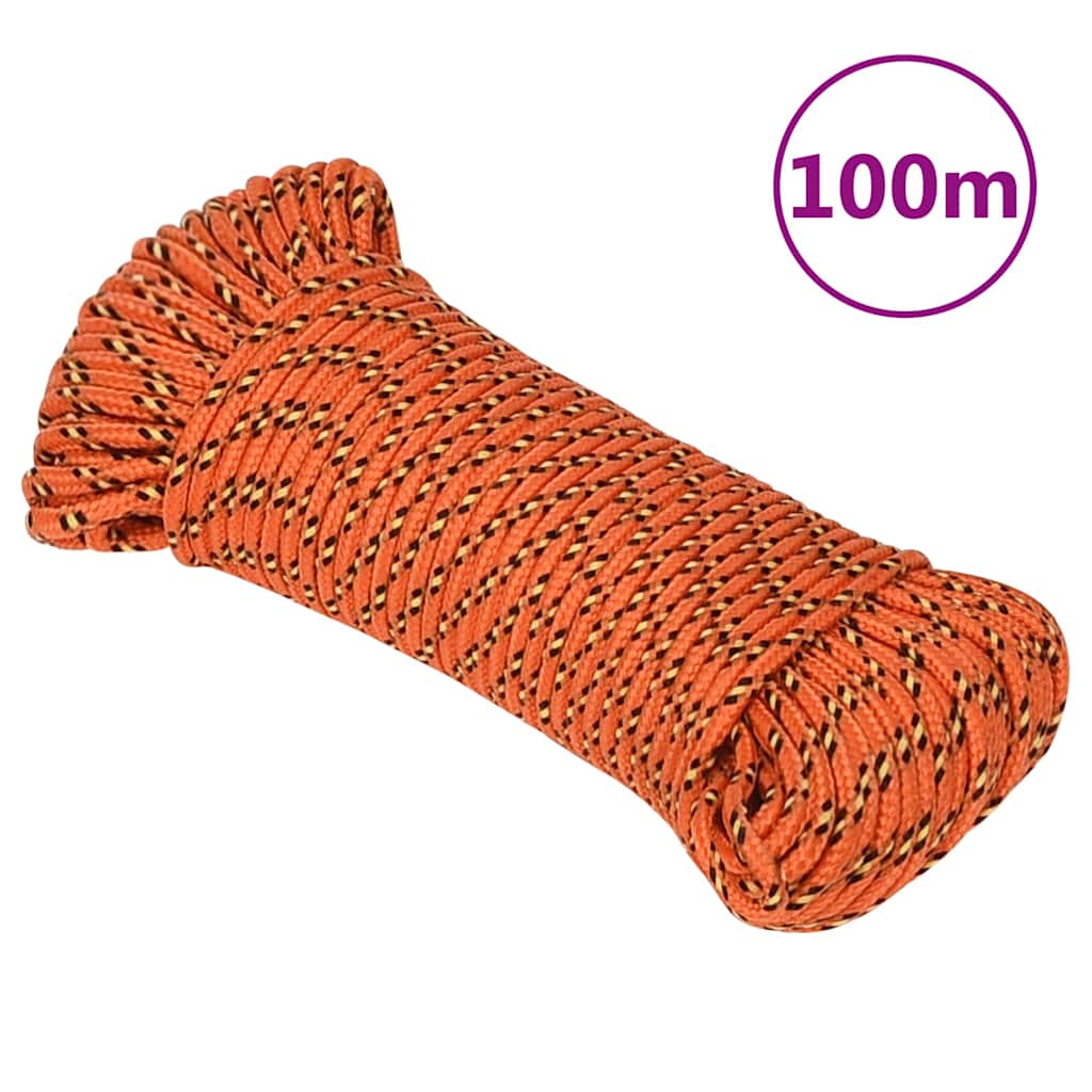 Vidaxl corde de bateau 4 mm 100 m polypropylène orange