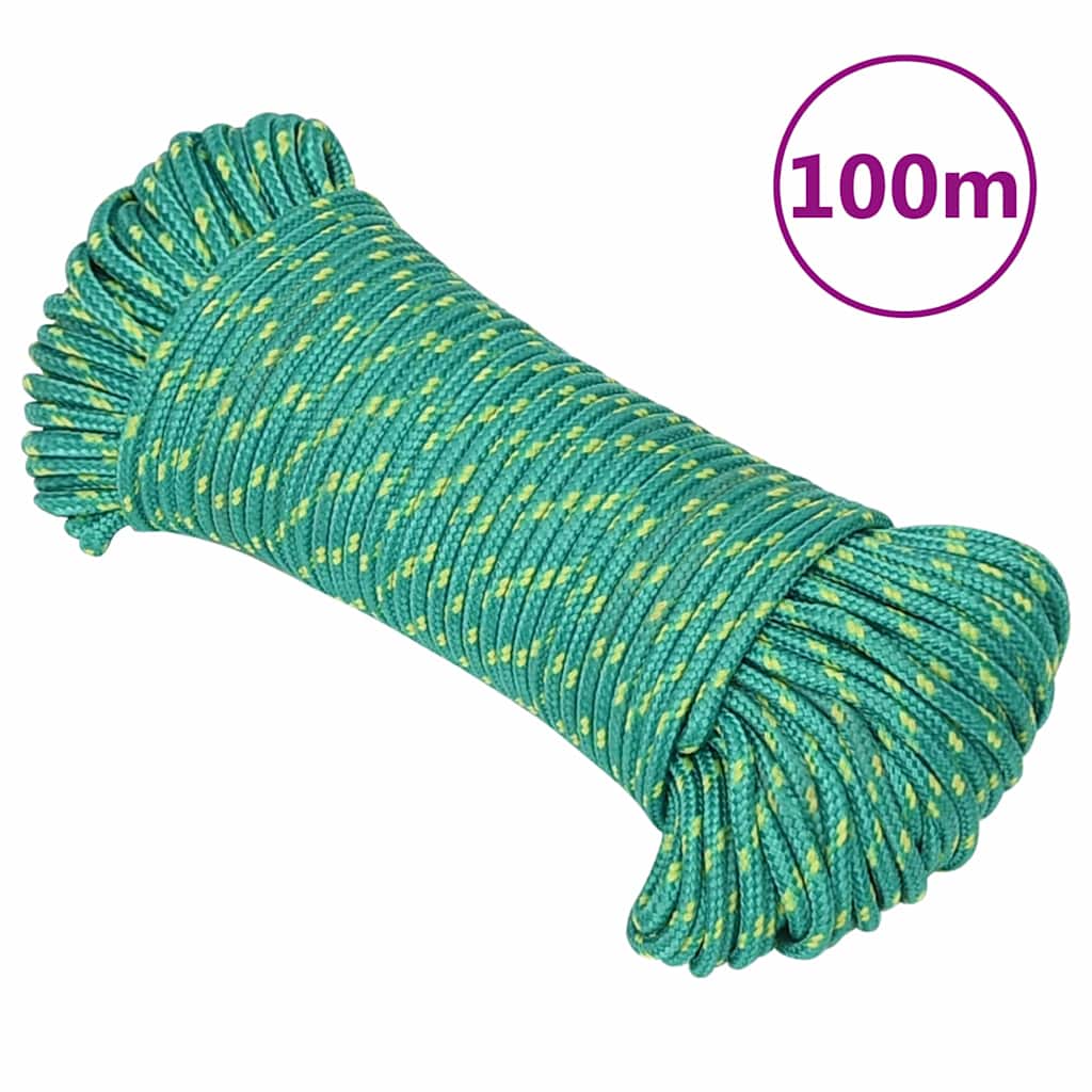 Vidaxl corde de bateau 3 mm 100 m polypropylène vert