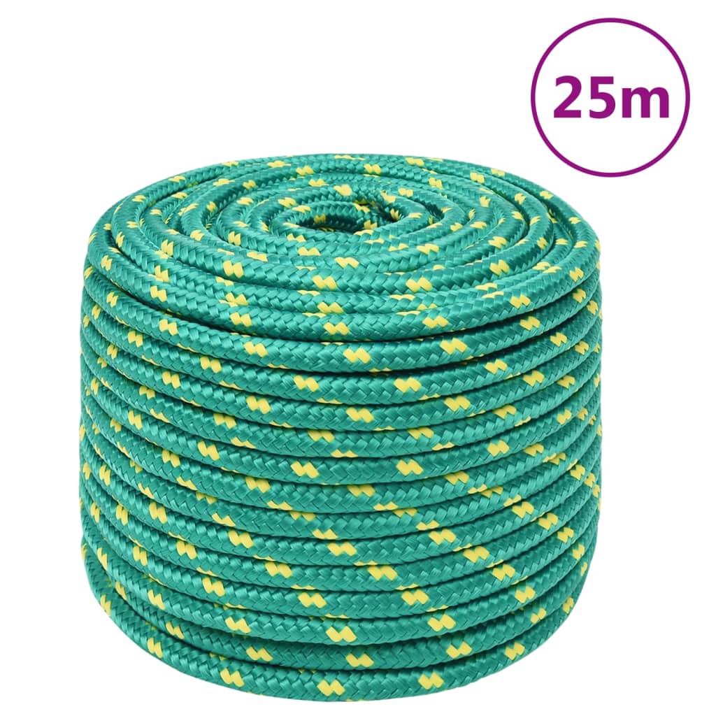 Vidaxxl corde de bateau 12 mm 25 m polypropylène vert