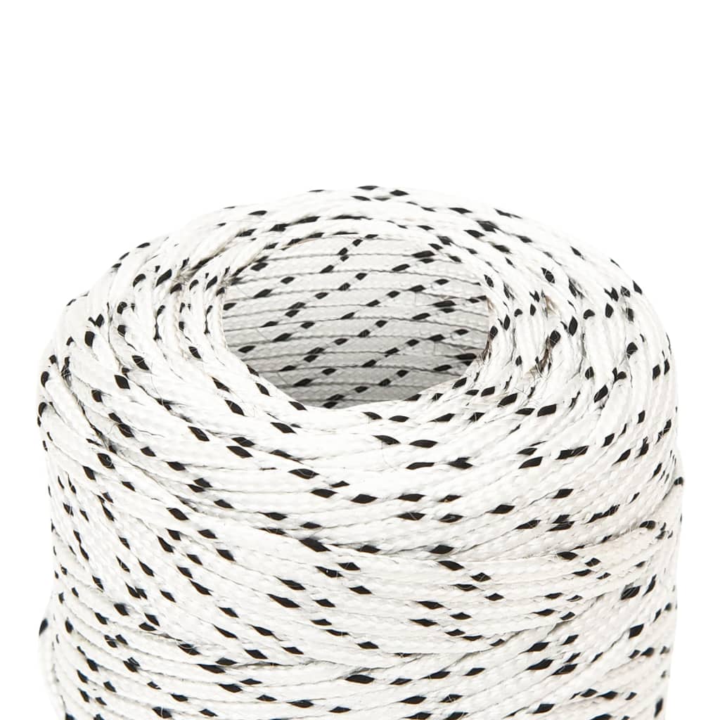 Corde de bateau vidaxl tressée 2 mm x 250 m de polyester blanc