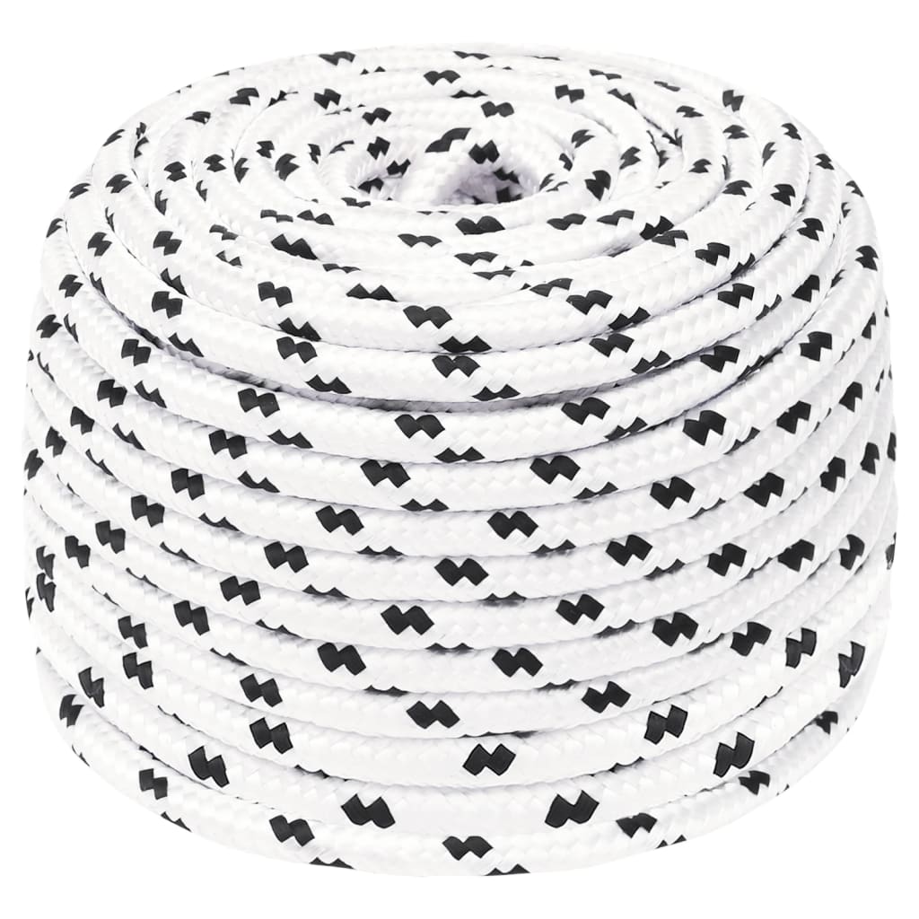 Corde à bateau vidaxl tressée 6 mmx25 m en polyester blanc