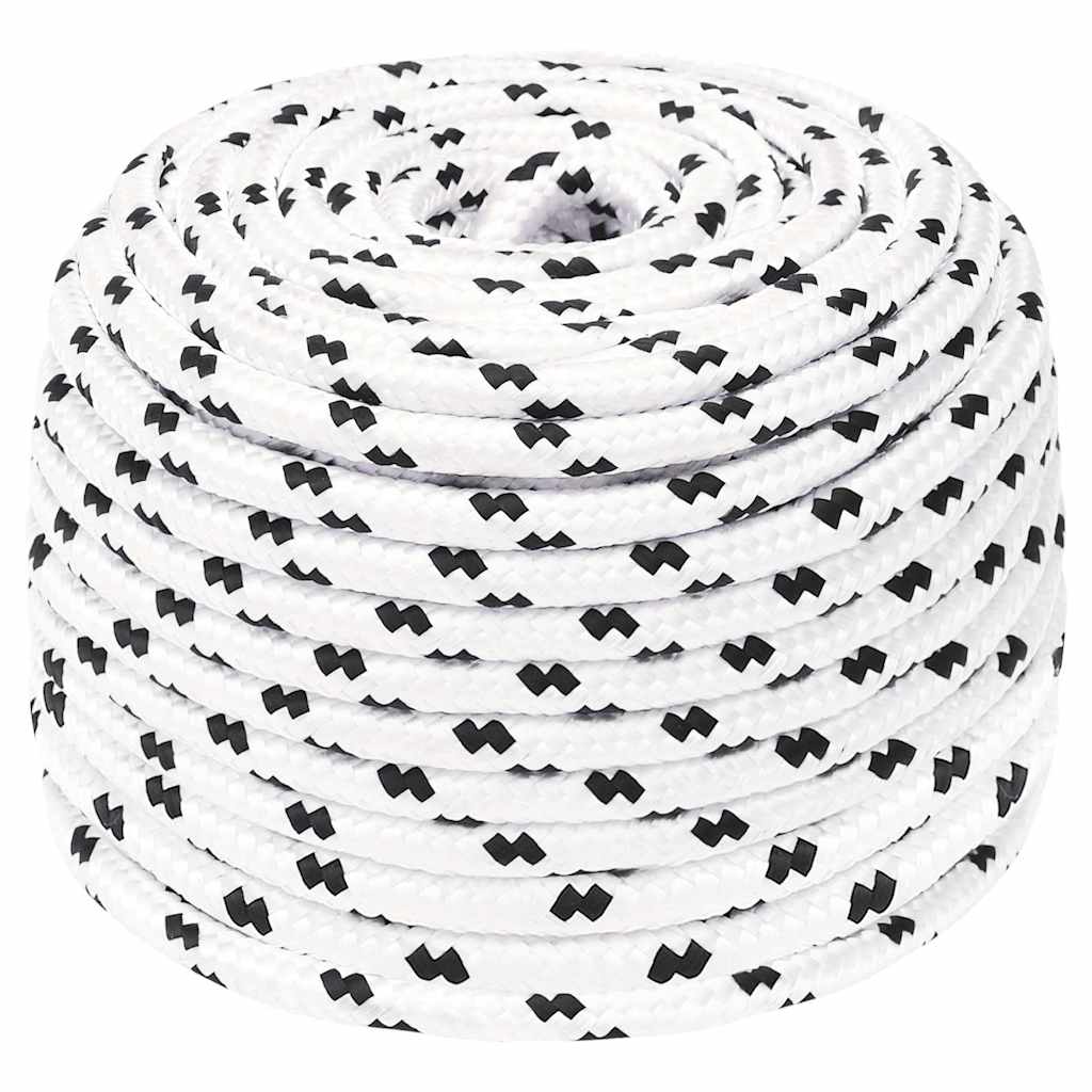 Corde à bateau vidaxl tressée 6 mmx25 m en polyester blanc