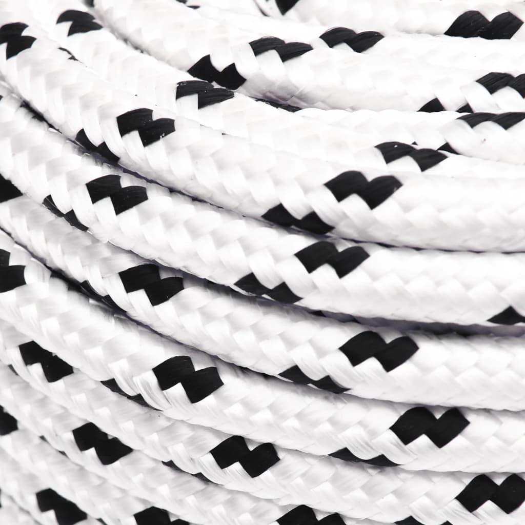 Corde à bateau vidaxl tressée 6 mmx25 m en polyester blanc