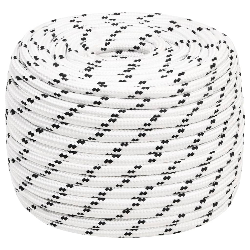 Corde de bateau vidaxl tressée 12 mmx25 m en polyester blanc