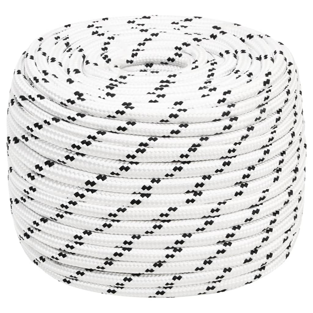 Corde à bateau vidaxl tressée 14 mmx25 m en polyester blanc