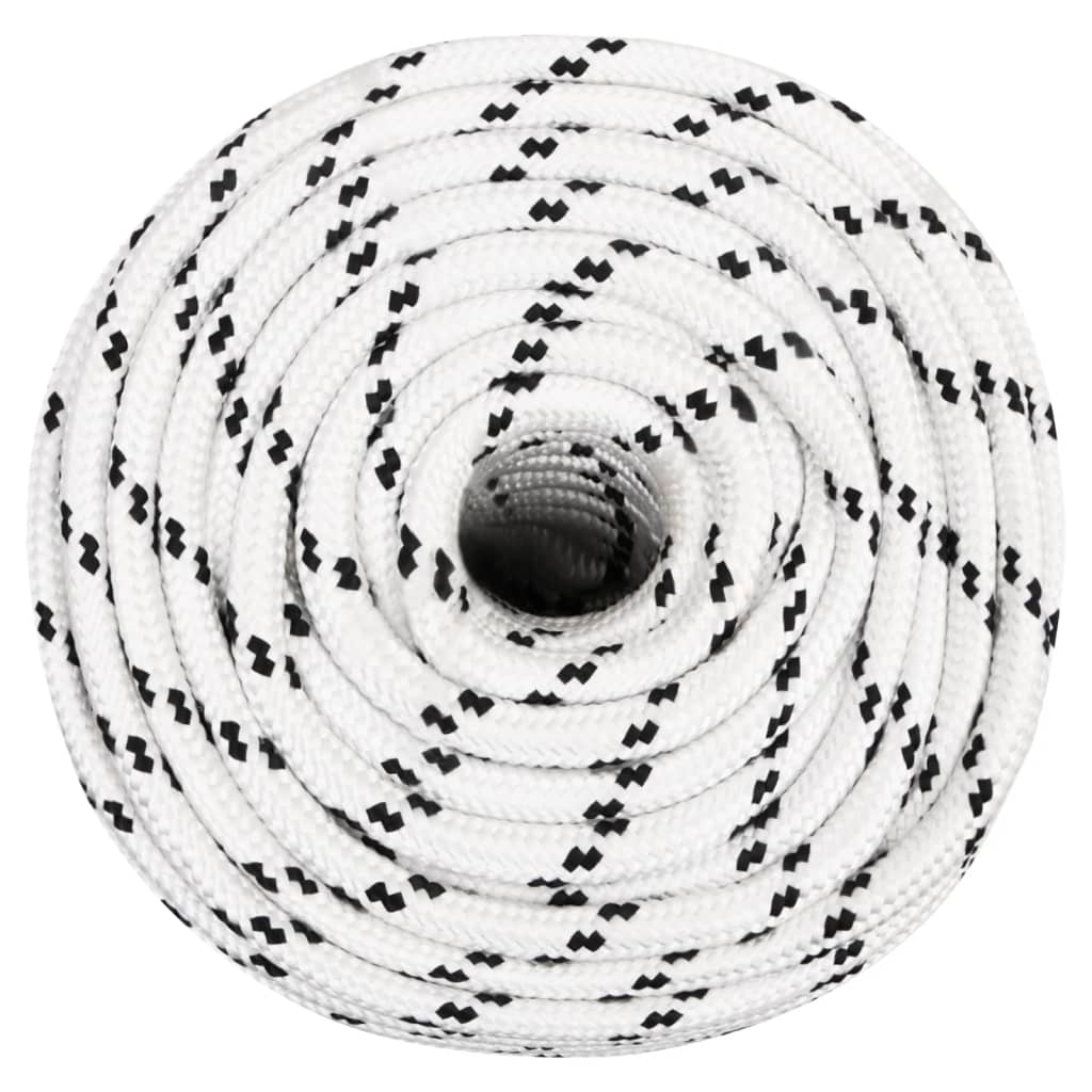 Corde à bateau vidaxl tressée 14 mmx25 m en polyester blanc