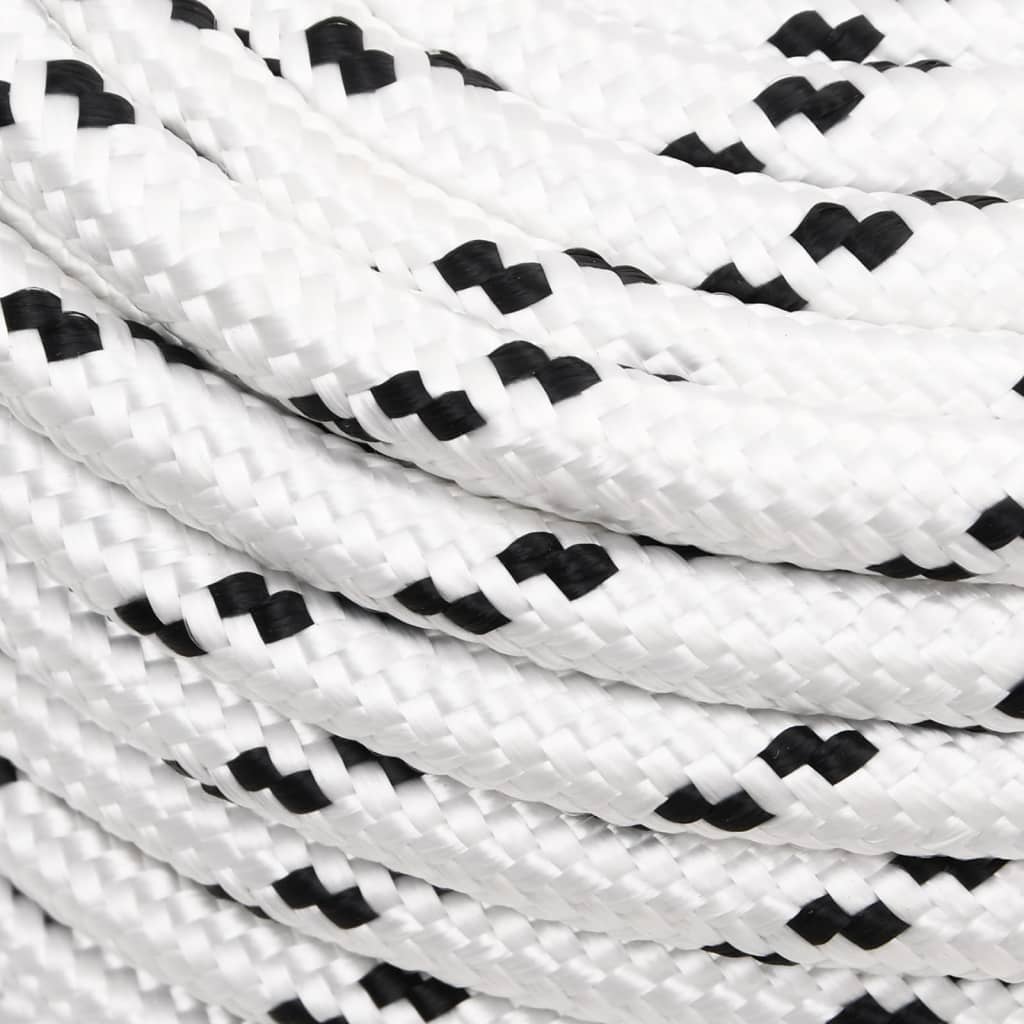 Corde à bateau vidaxl tressée 14 mmx25 m en polyester blanc