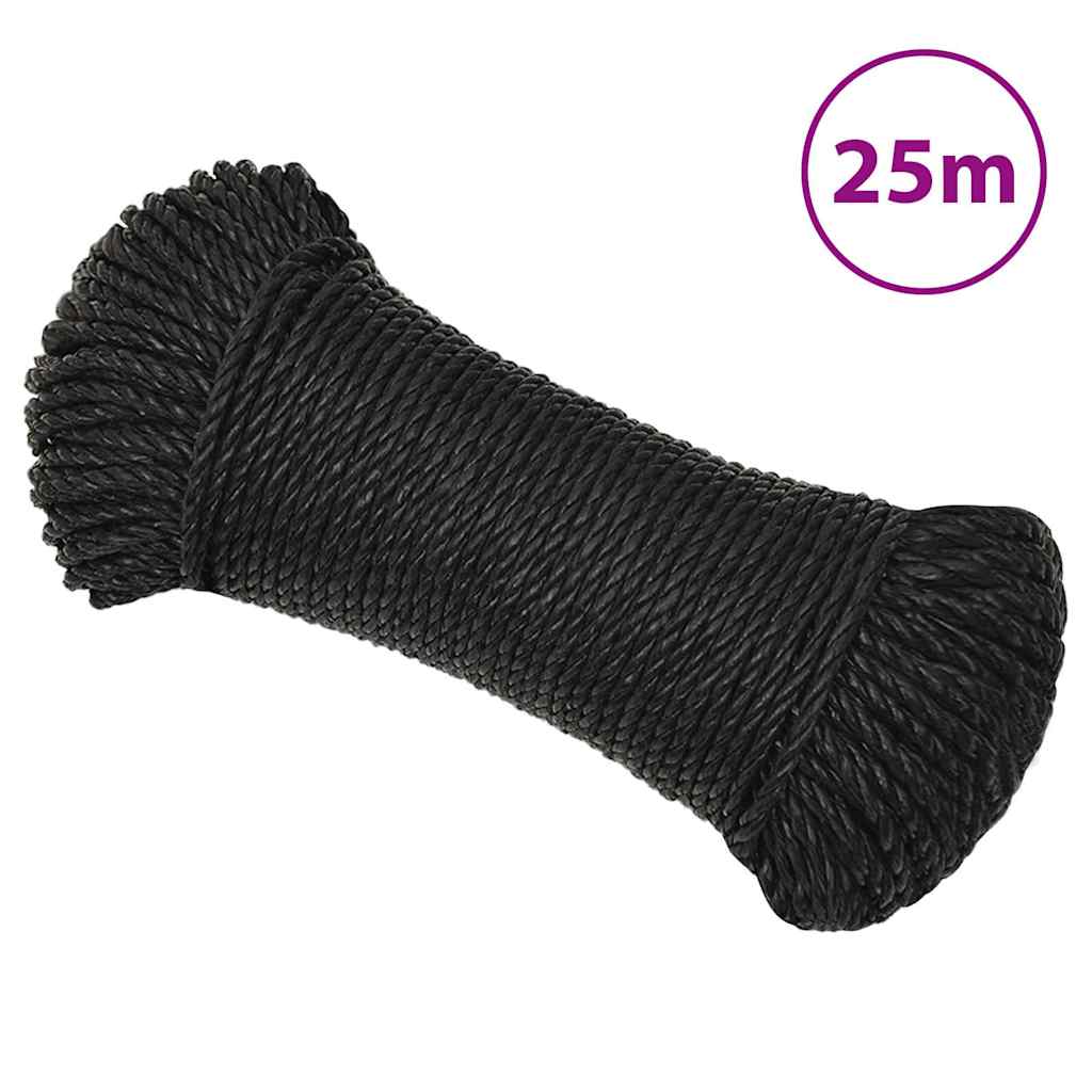 Vidaxl werkouw 8 mm 25 m de polypropène noir