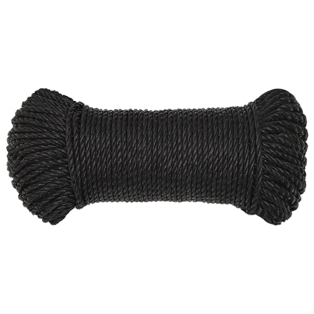 Vidaxl werkouw 8 mm 25 m de polypropène noir