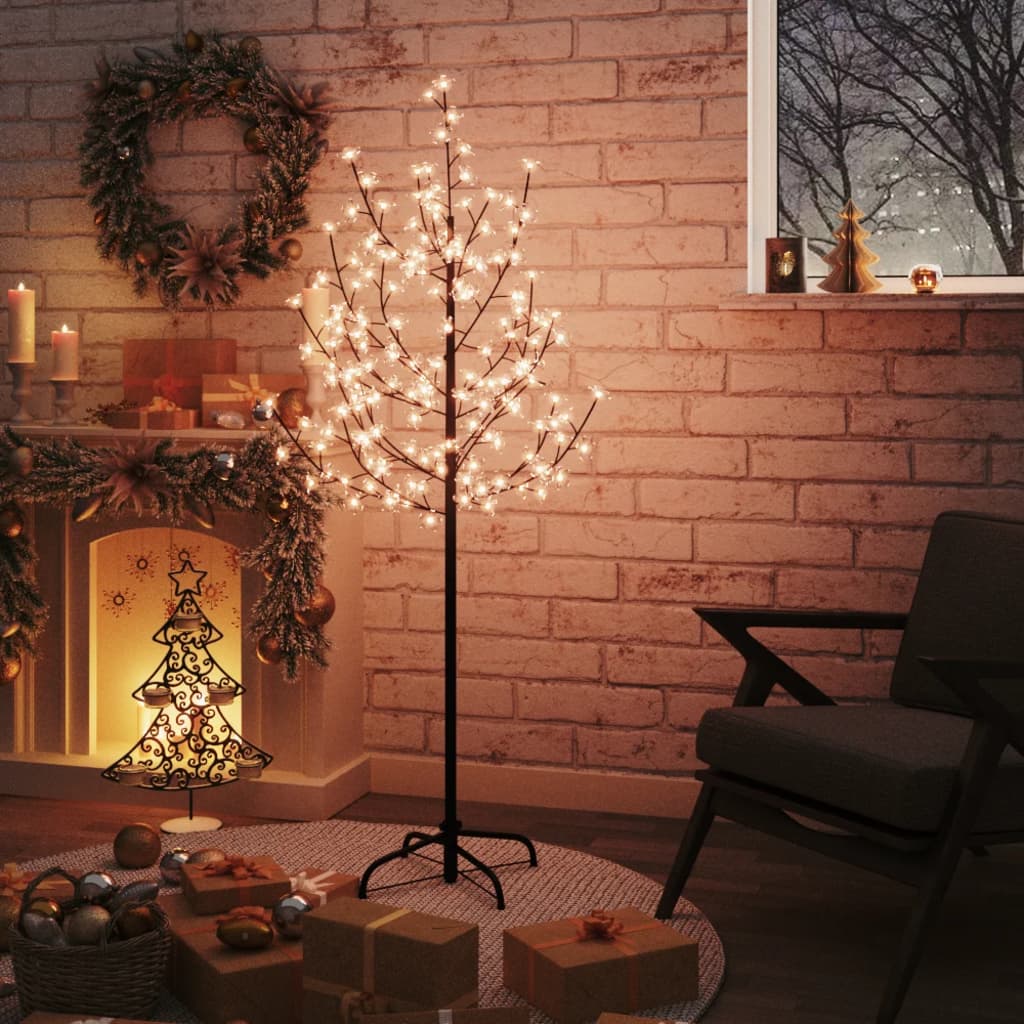 VidaXL arbre fleur de cerisier 120 LED blanc chaud 150 cm