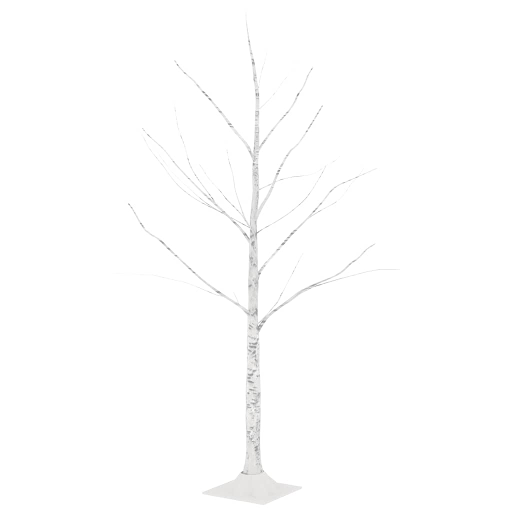 VidaXL bouleau LED 48 LED blanc chaud 120 cm blanc