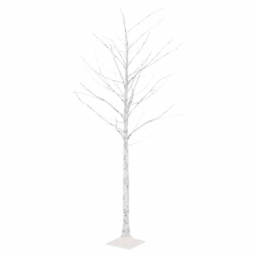 VidaXL bouleau LED 128 LED blanc chaud 220 cm blanc