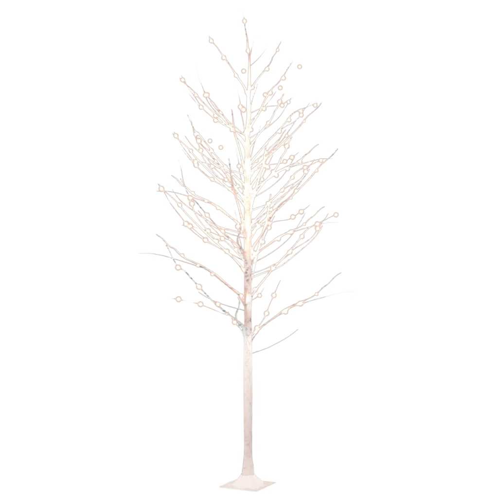 VidaXL bouleau LED 240 LED blanc chaud 300 cm blanc