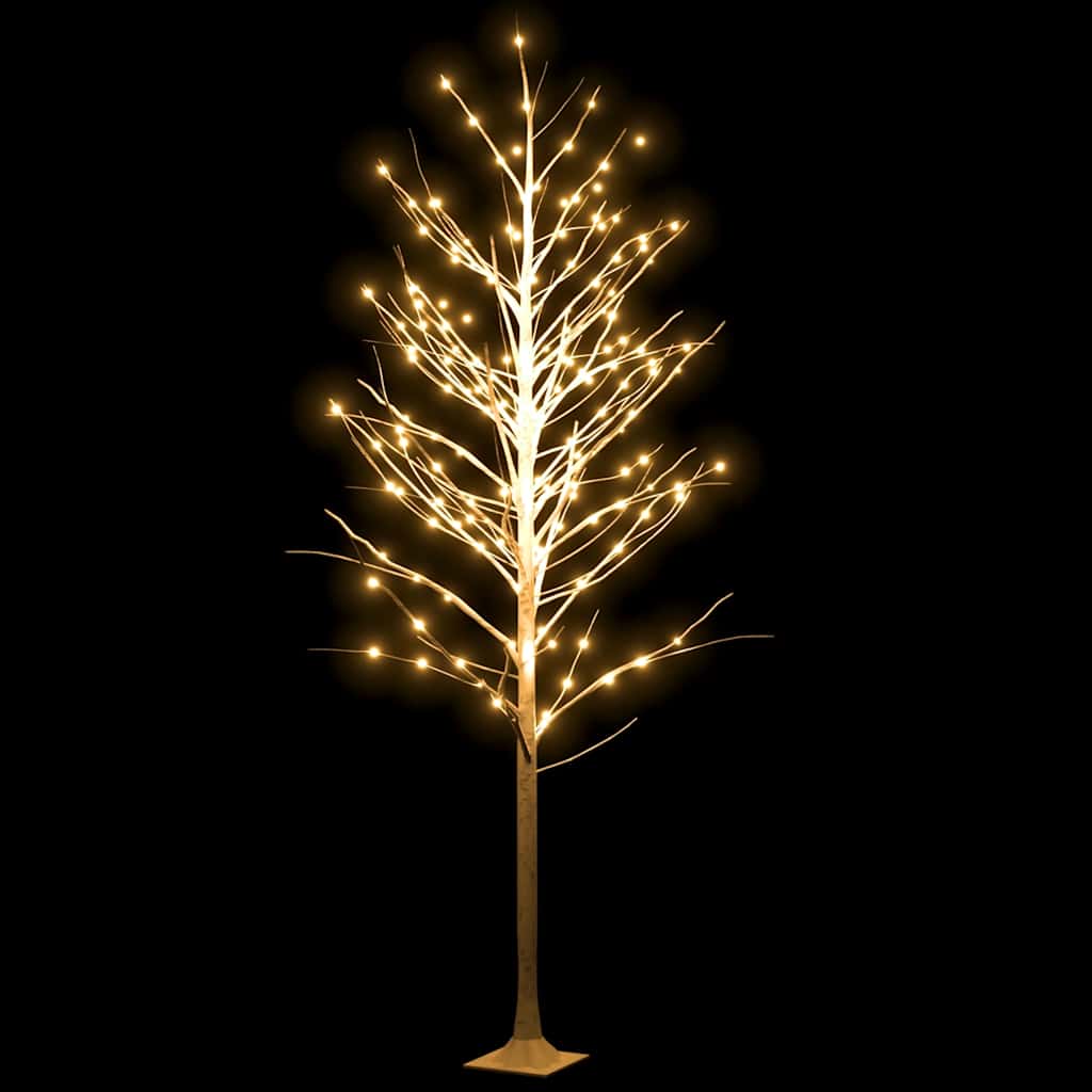 VidaXL bouleau LED 240 LED blanc chaud 300 cm blanc