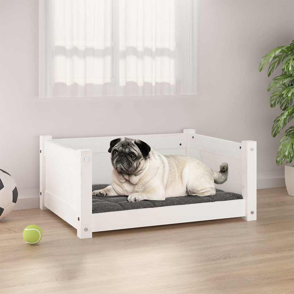 Vidaxx lit pour chien blanc 65,5x50,5x28 cm bois de pin massif