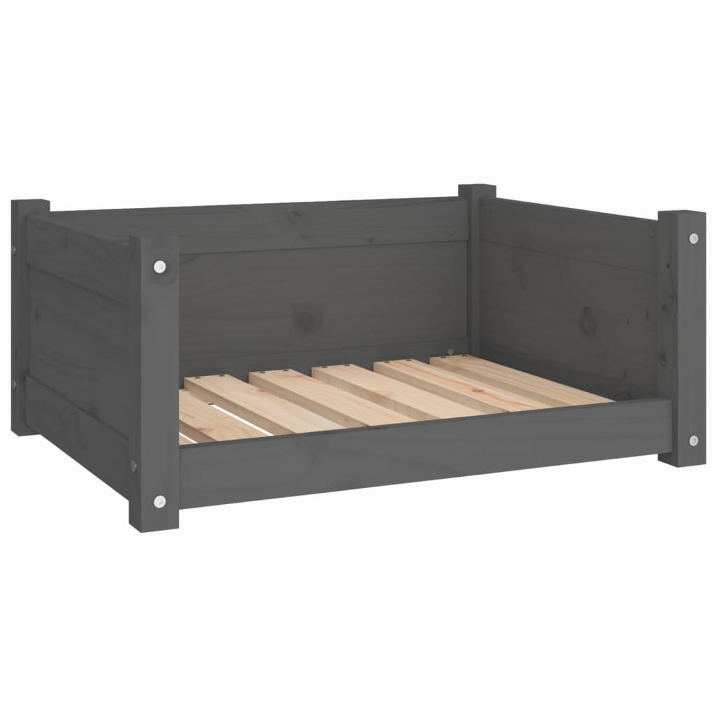 Vidaxl Dog Basket 65.5x50.5x28 cm Gris de pin massif