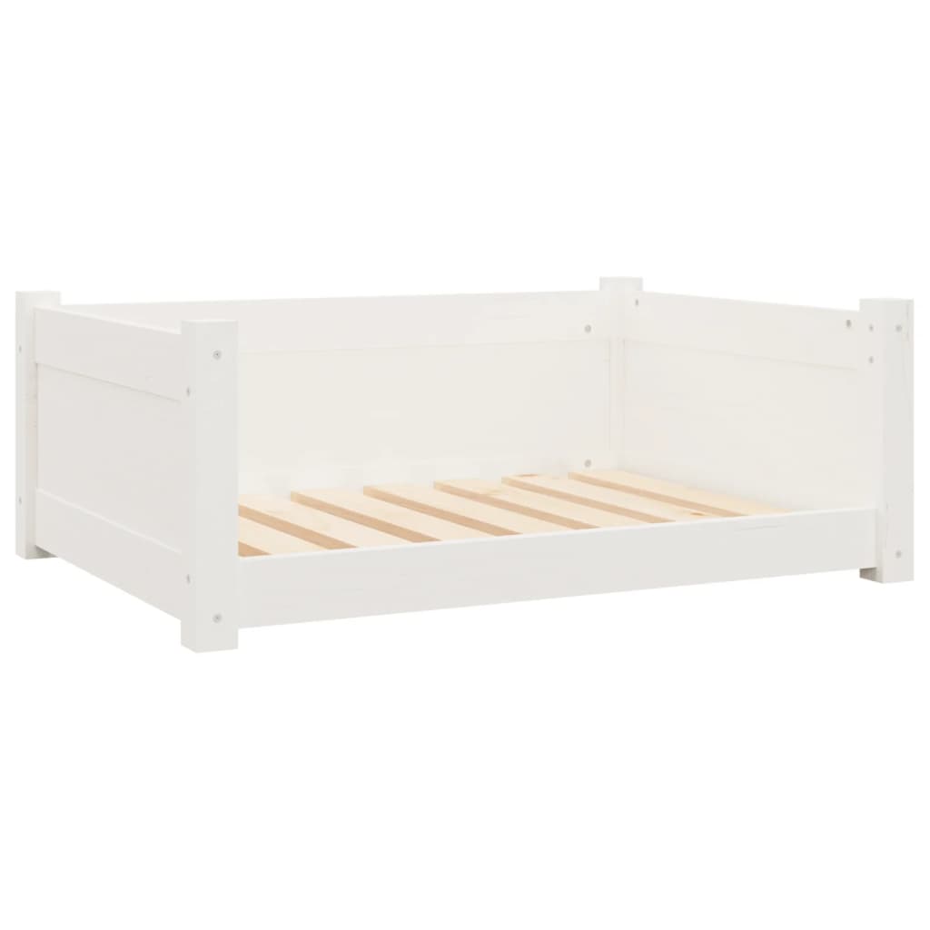 Vidaxl Dog Panier 75.5x55.5x28 cm Pine solide blanc