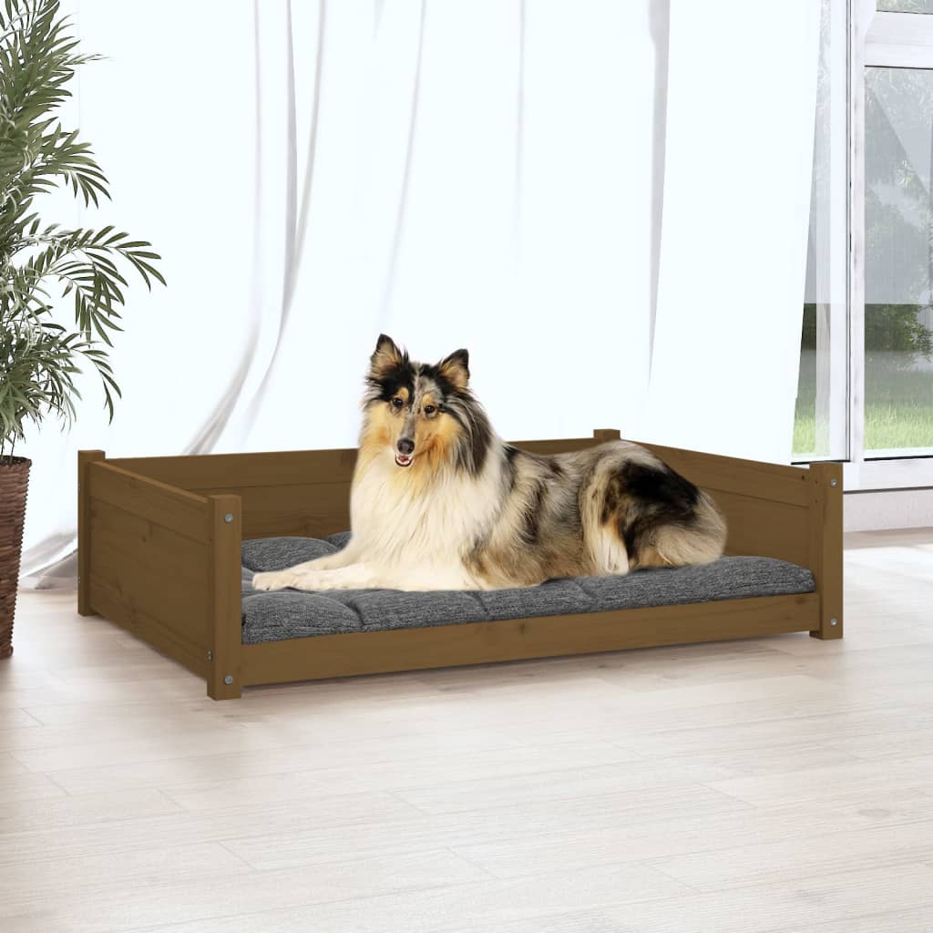 Vidaxl Dog Basket 95.5x65.5x28 cm Pine solide Honey Brown