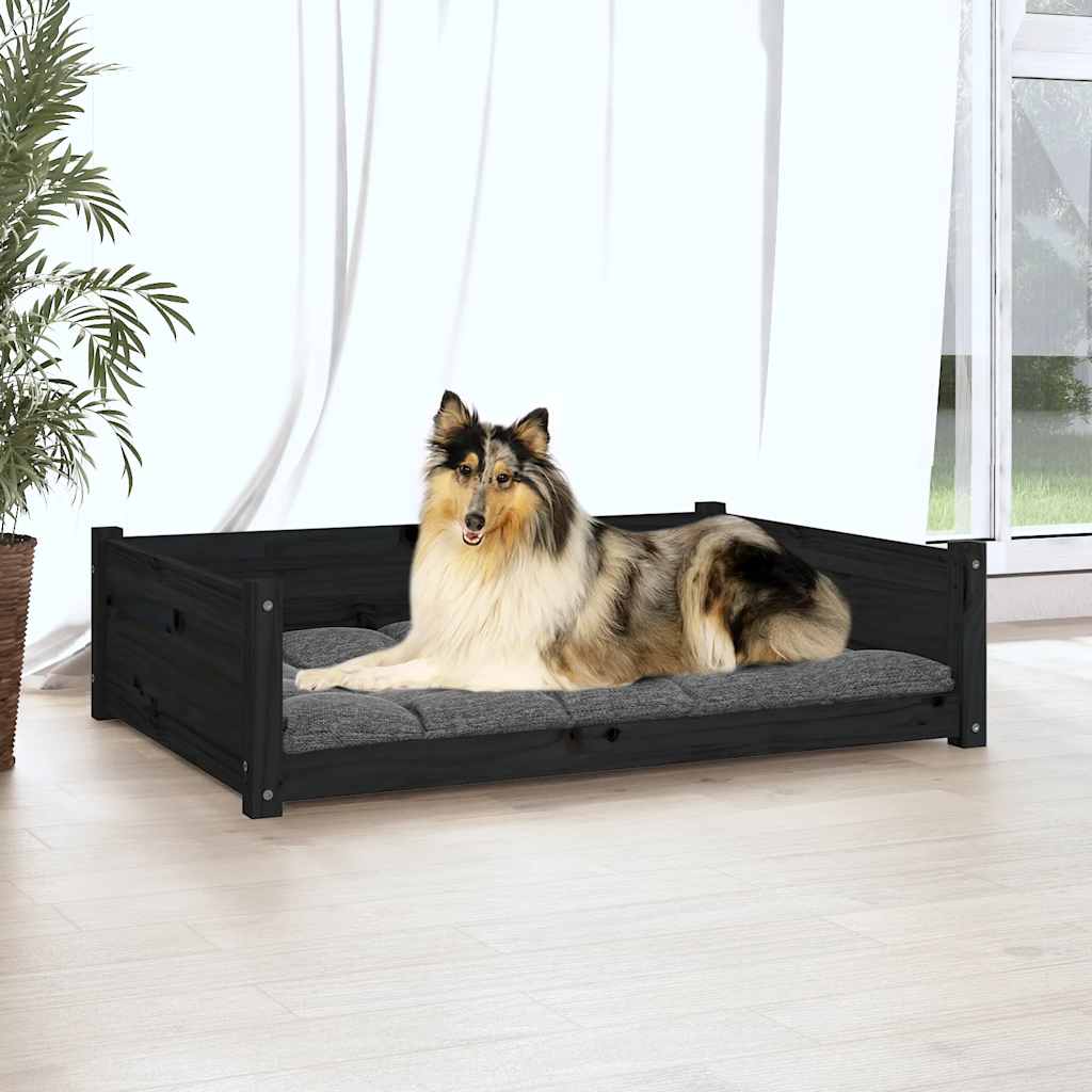 Vidaxl Dog Basket 95.5x65.5x28 cm Pine solide noire