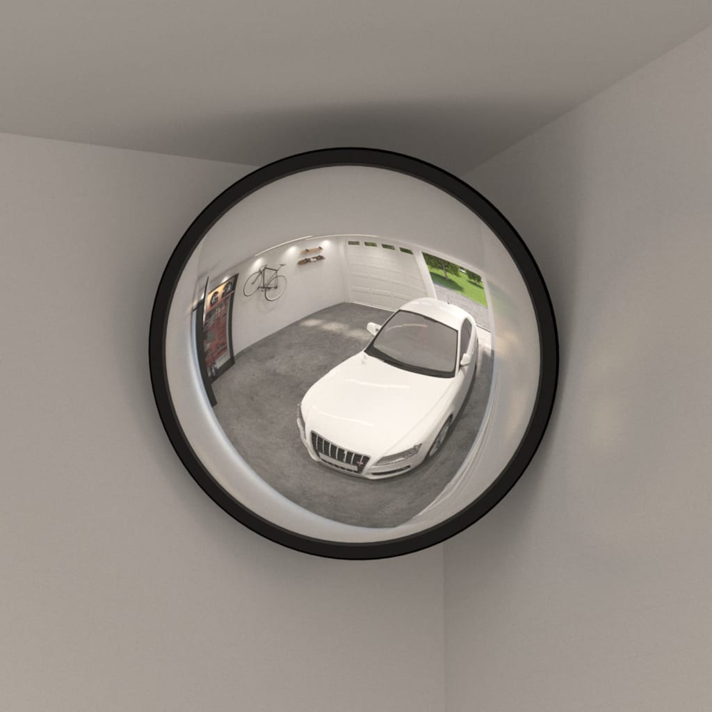 Vidaxl à l'intérieur du miroir de trafic convexe noir Ø40 cm acrylique