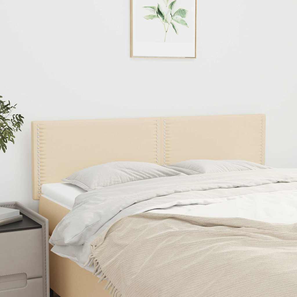 Vidaxl hoofdborden 2 st 72x5x78 88 cm stof crèmekleurig
