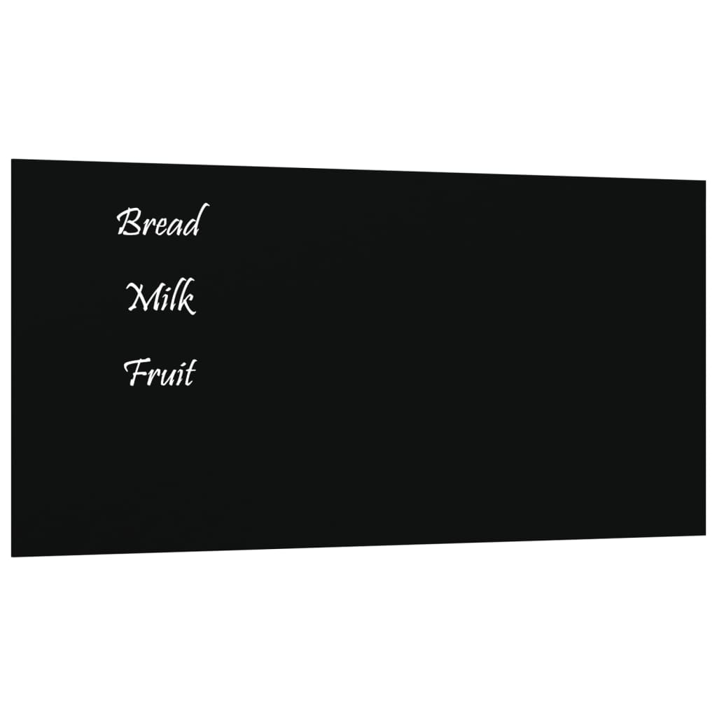 VidaXL Tableau magnétique pour le mur 60x30 cm verre trempé noir