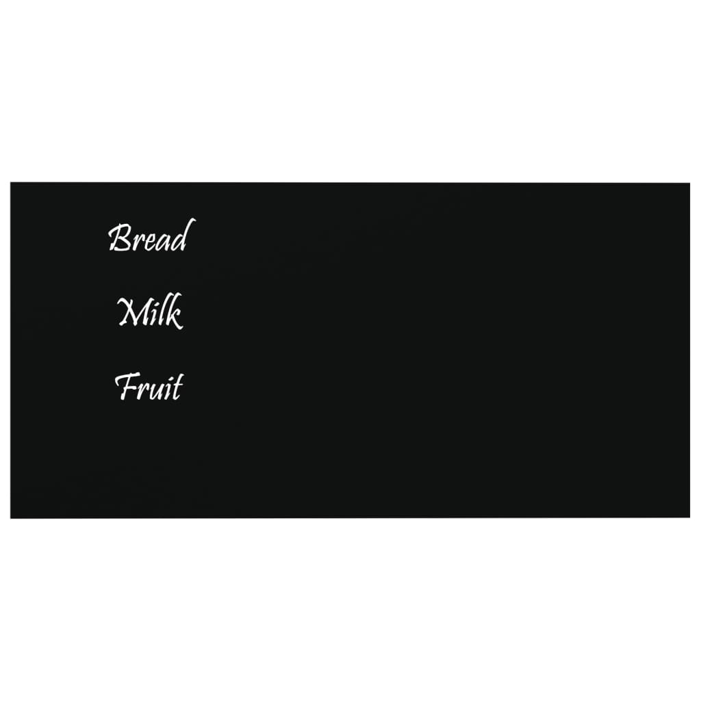 VidaXL Tableau magnétique pour le mur 60x30 cm verre trempé noir
