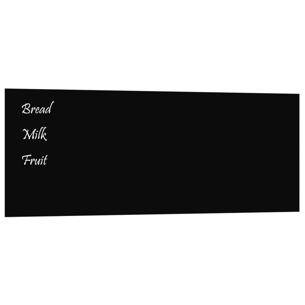 Carte magnétique vidaxl pour le mur 80x30 cm en verre durci noir
