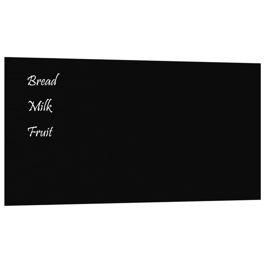 VidaXL Tableau magnétique pour le mur 80x40 cm verre trempé noir