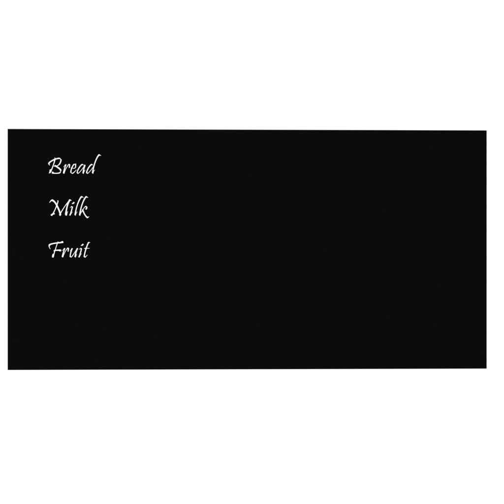 VidaXL Tableau magnétique pour le mur 80x40 cm verre trempé noir