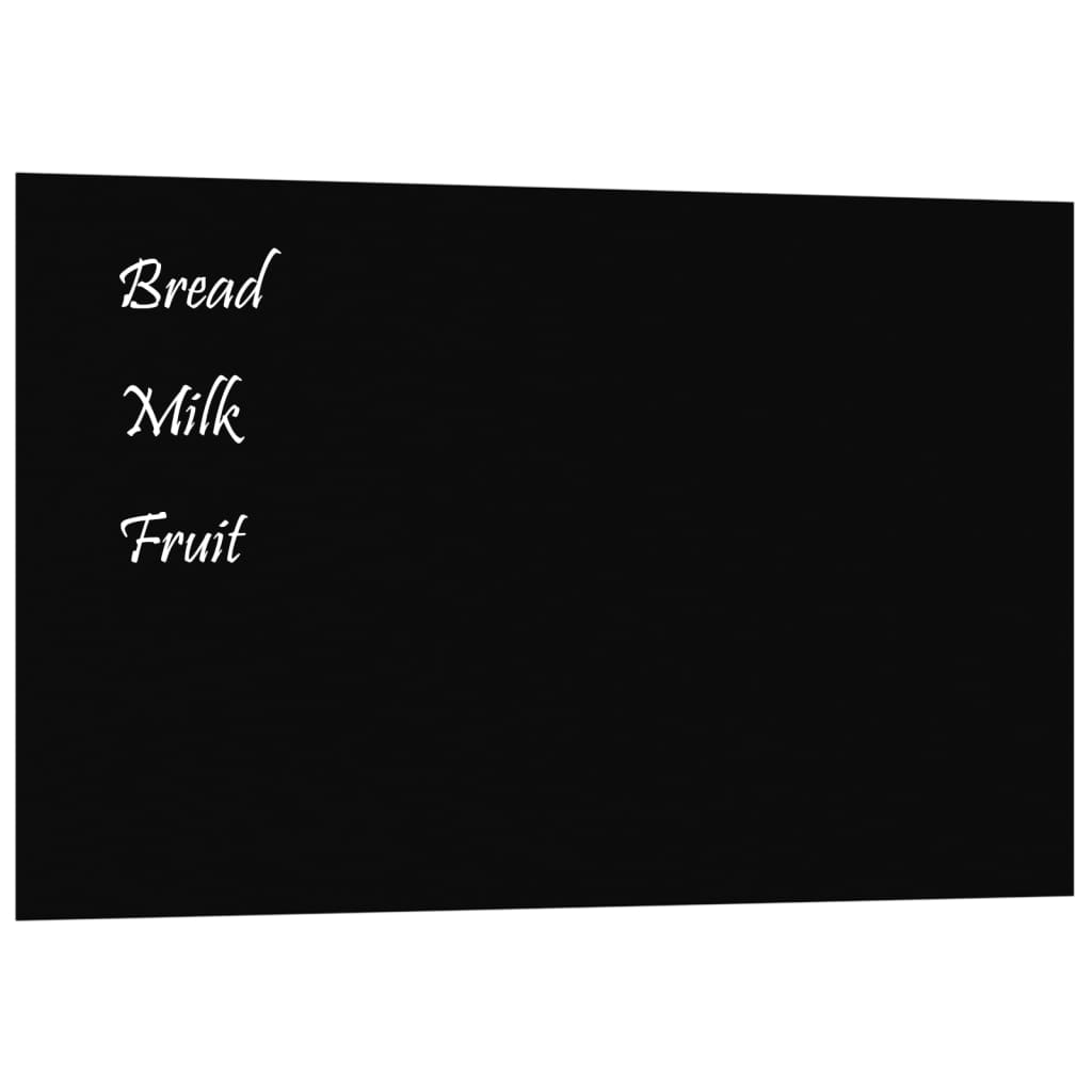 VidaXL Tableau magnétique pour le mur 80x50 cm verre trempé noir