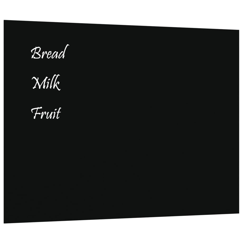 VidaXL Tableau magnétique mural 80x60 cm verre trempé noir