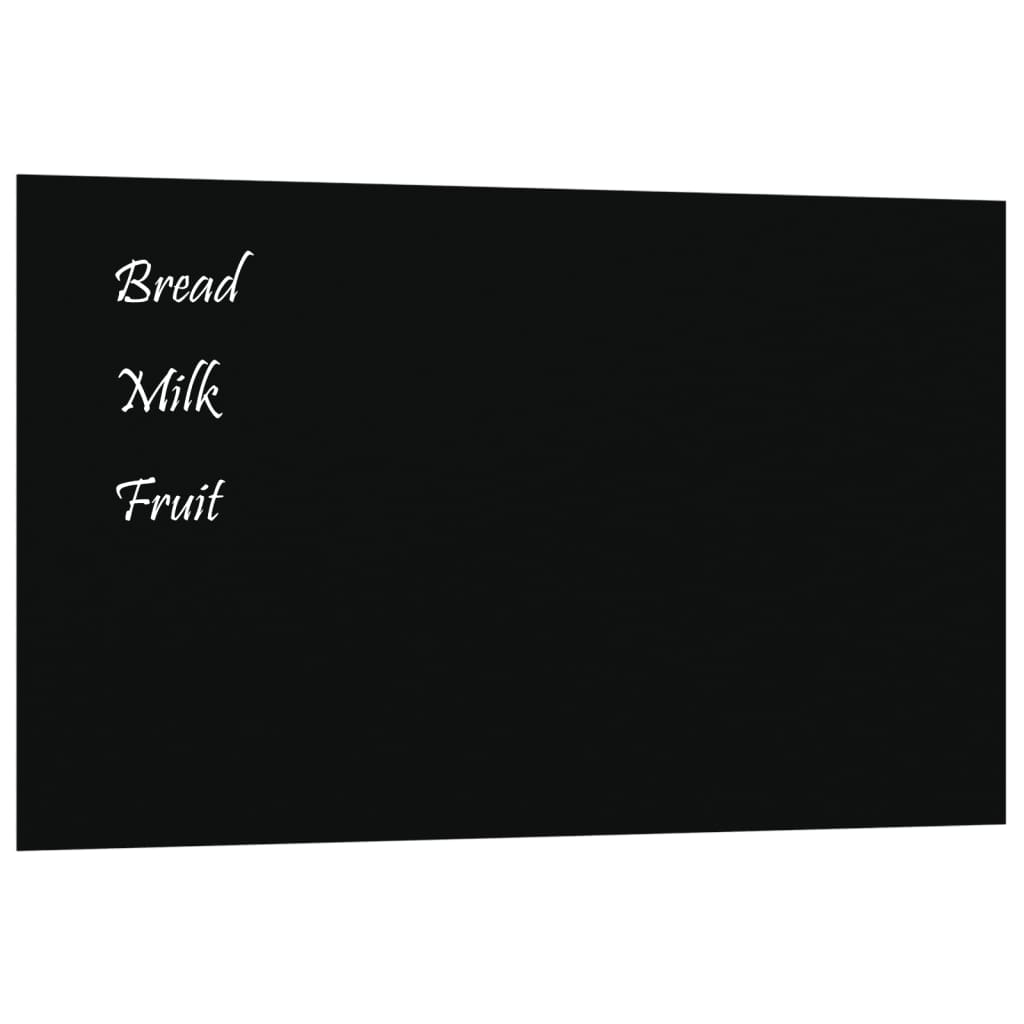 VidaXL Tableau magnétique mural 100x60 cm verre trempé noir