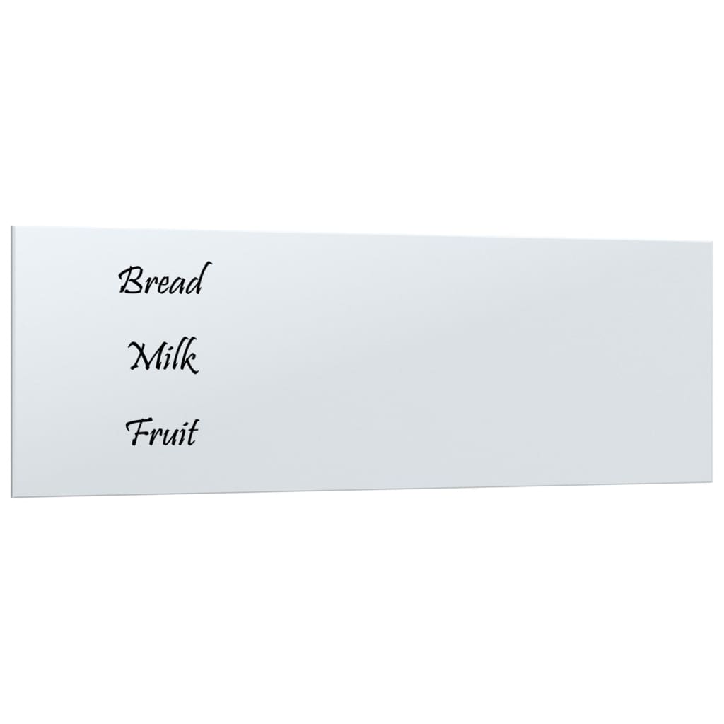 VidaXL Tableau magnétique pour le mur 80x30 cm verre trempé blanc