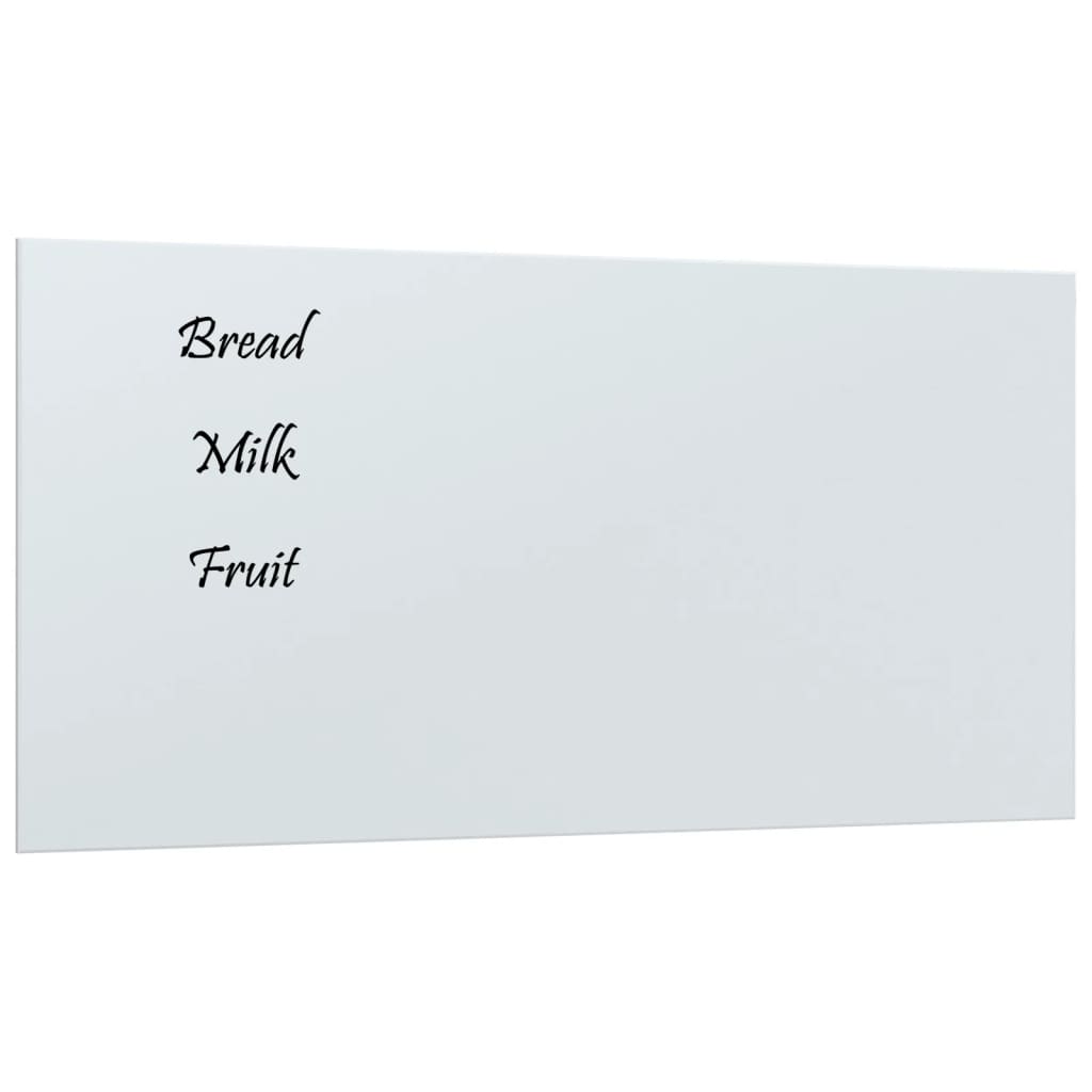 VidaXL Tableau magnétique pour le mur 80x40 cm verre trempé blanc