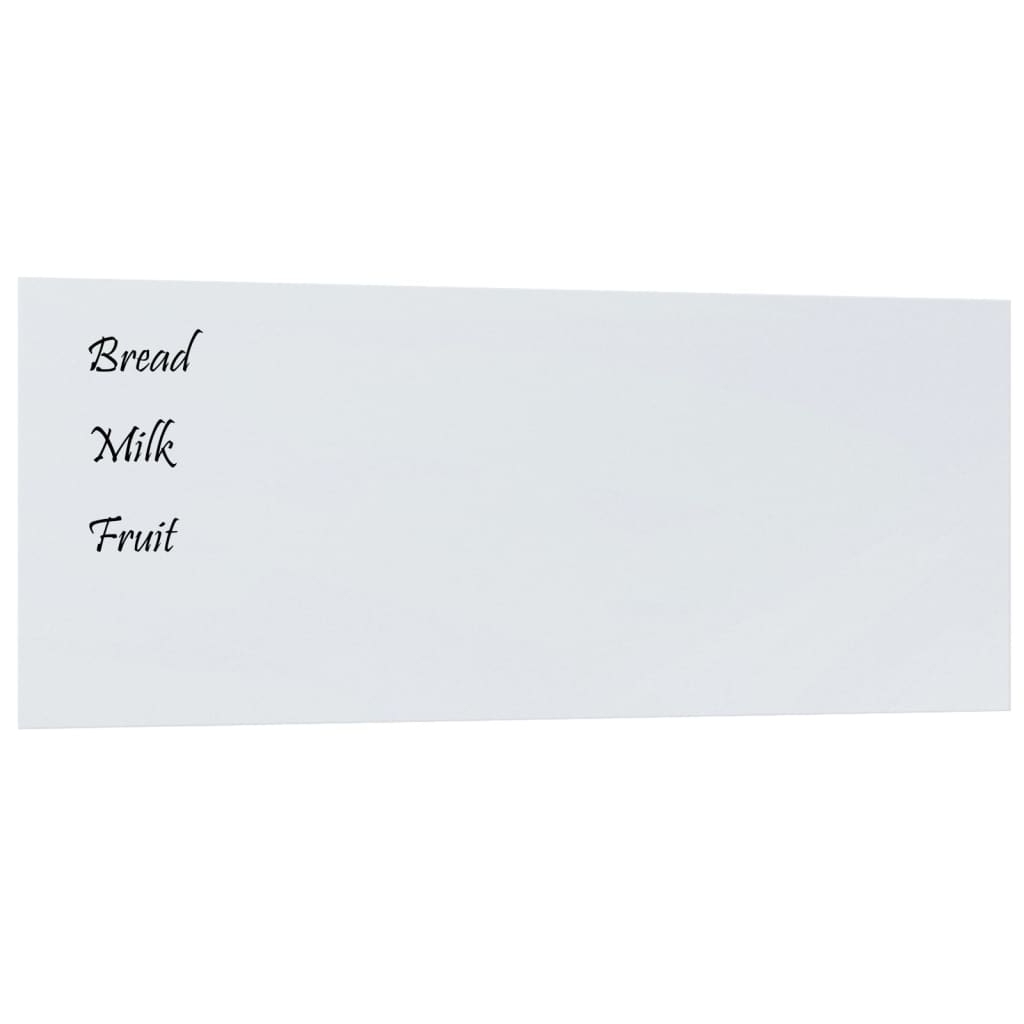 VidaXL Tableau magnétique pour le mur 100x40 cm verre trempé blanc