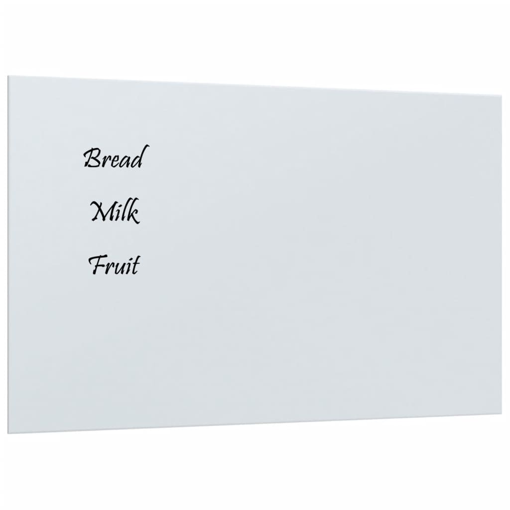VidaXL Tableau magnétique pour le mur 80x50 cm verre trempé blanc