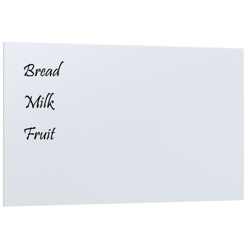 VidaXL Tableau magnétique mural 100x60 cm verre trempé blanc