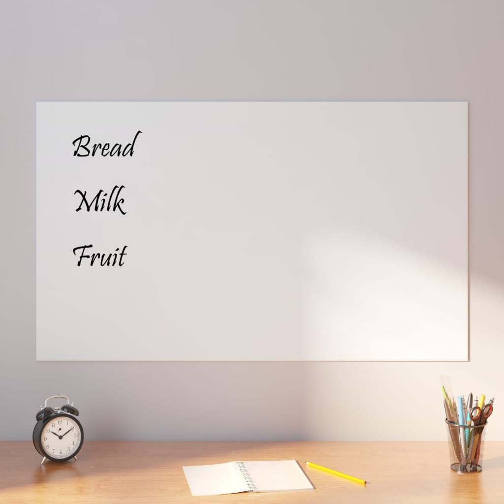 VidaXL Tableau magnétique mural 100x60 cm verre trempé blanc