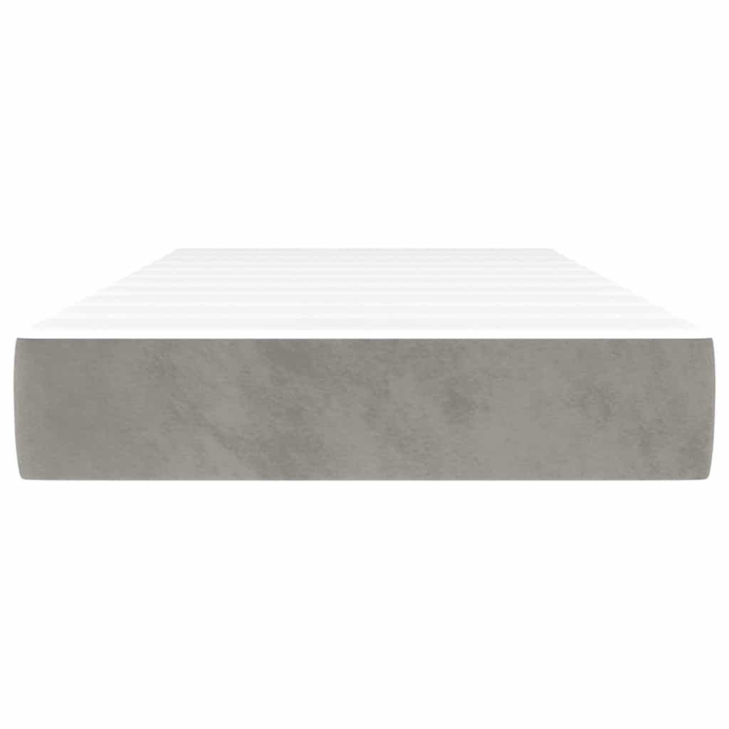 Vidaxl pocketveringmatras medium 80x200x20 cm fluweel lichtgrijs