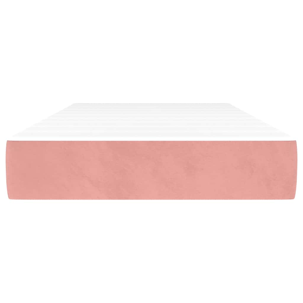 Vidaxl pocketveringmatras medium 100x200x20 cm fluweel roze