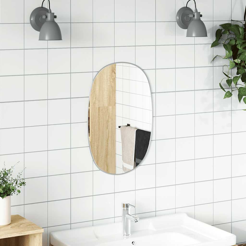 Miroir mural vidaxl 50x35 cm de couleur argentée